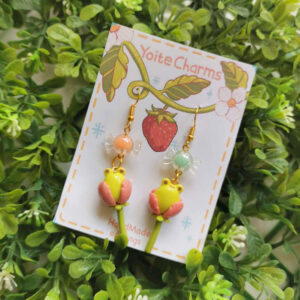 ~Frogs and Petals Earrings~